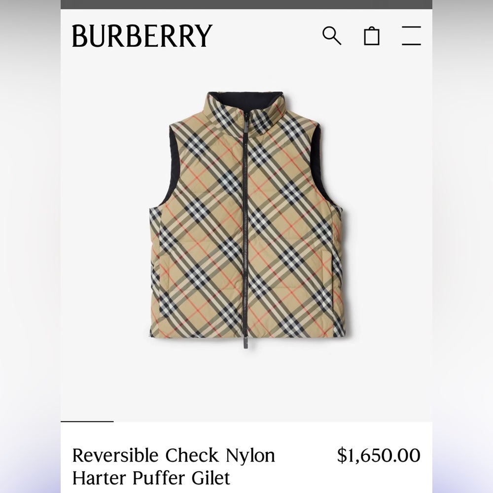 Men’s Reversesable Burberry Vest